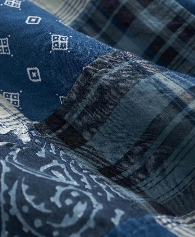 Brooks Brothers Cotton Sport Shirt in Patchwork Madras 3
