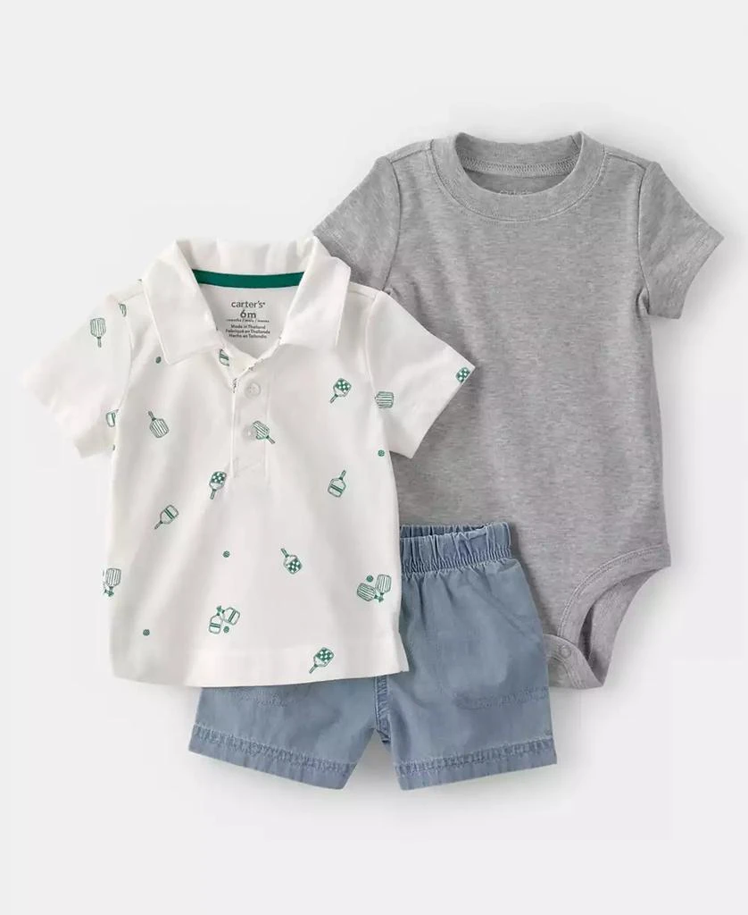 Carter
s Baby Boys
Pickleball Short-Sleeve Polo Shirt, Bodysuit and Shorts, 3-Piece Set