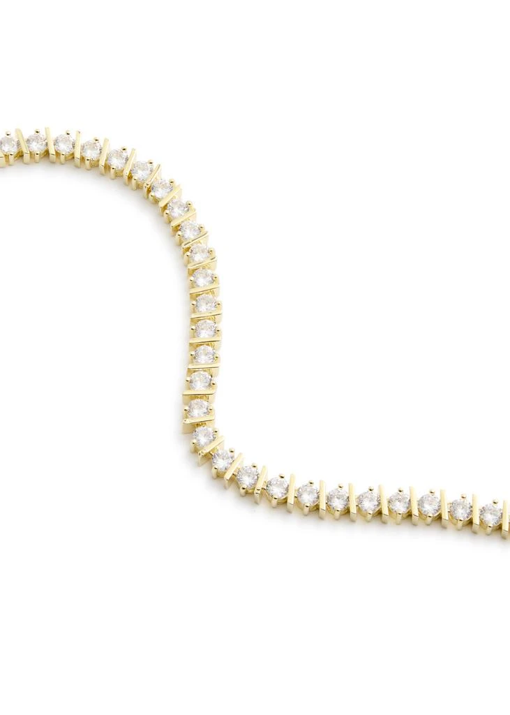 Kenneth Jay Lane Crystal-embellished 18kt gold-plated tennis necklace 3
