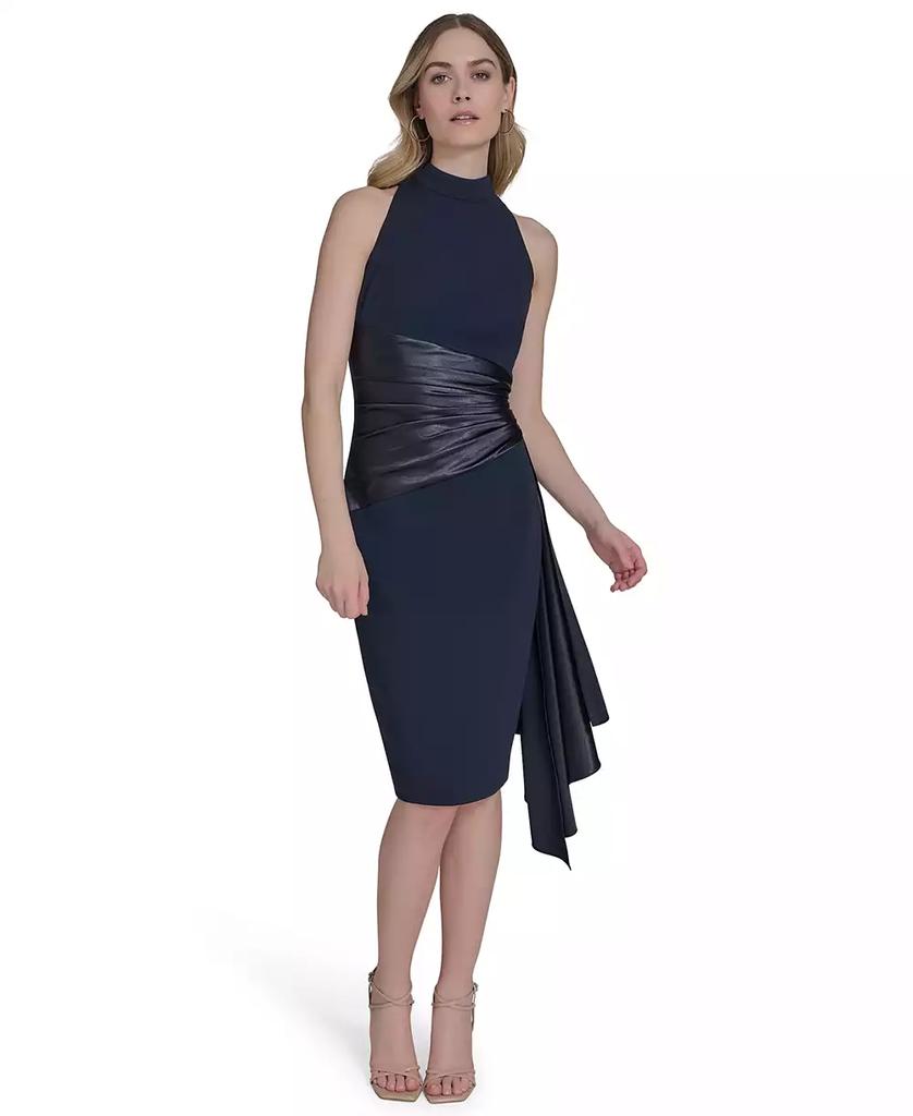Eliza J Women's Waist-Wrap Scuba Sleeveless Midi Dress