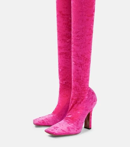 Vetements Velvet over-the-knee boots 5