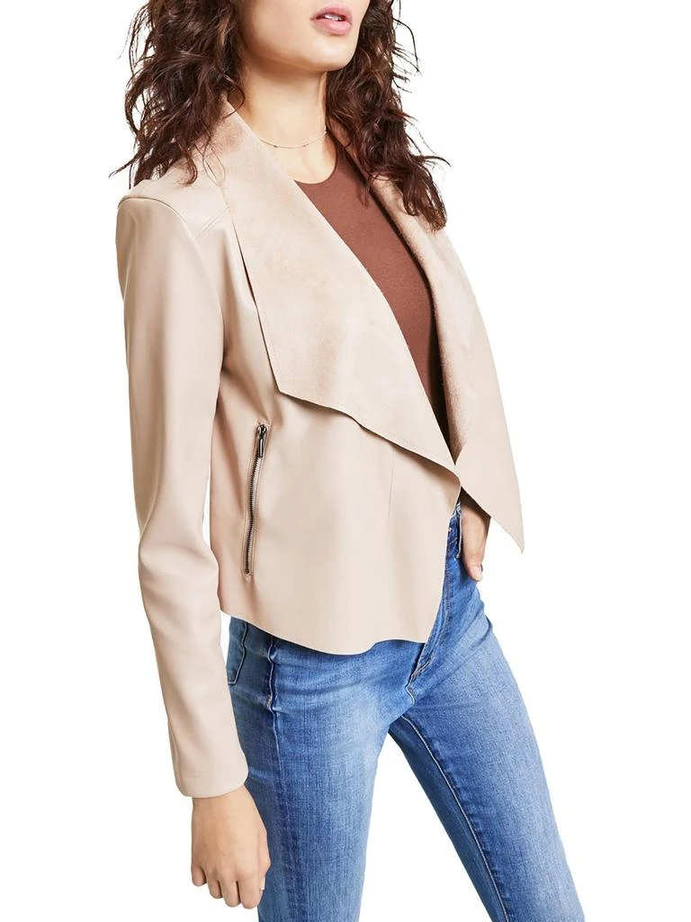 Bar III Womens Faux Leather Cropped Motorcycle Jacket 2