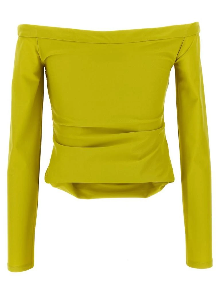 Self Portrait Self-Portrait 'Chartreuse Jersey Off Shoulder' Top 2