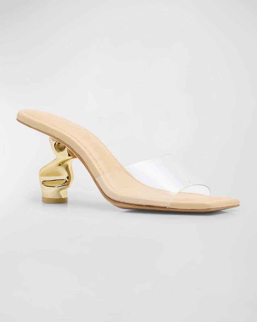 Cult Gaia Scrunch Clear Vinyl Mule Sandals 2