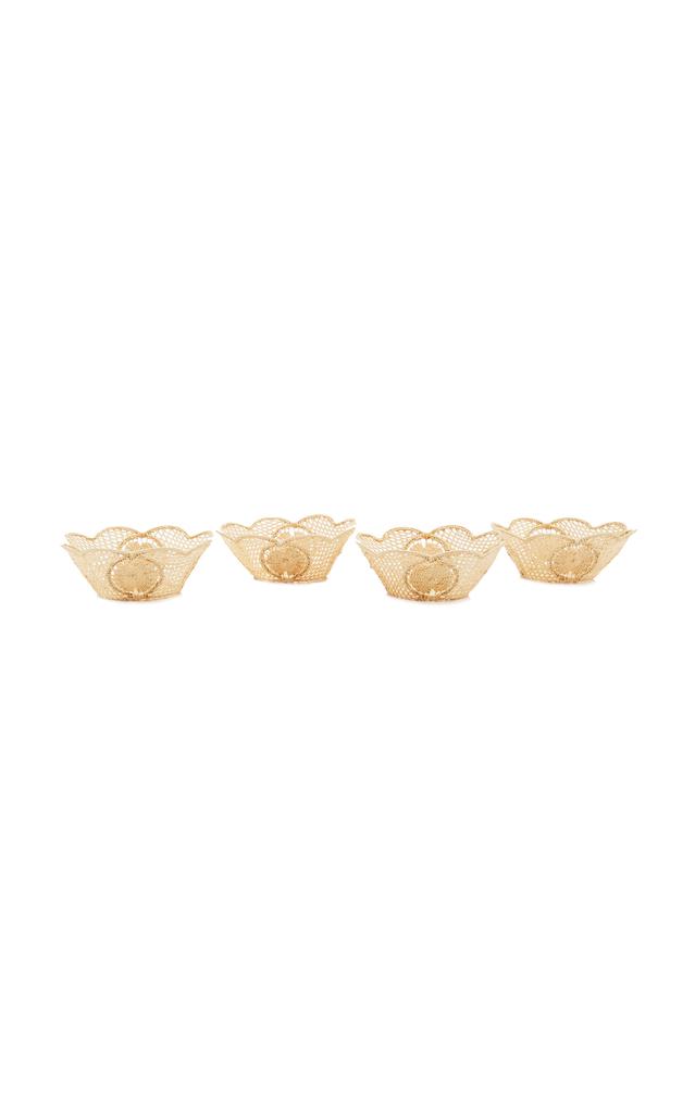 MoDA Moda Domus - Set-of-4 Small Round Wicker Bowls - Neutral - Moda Operandi
