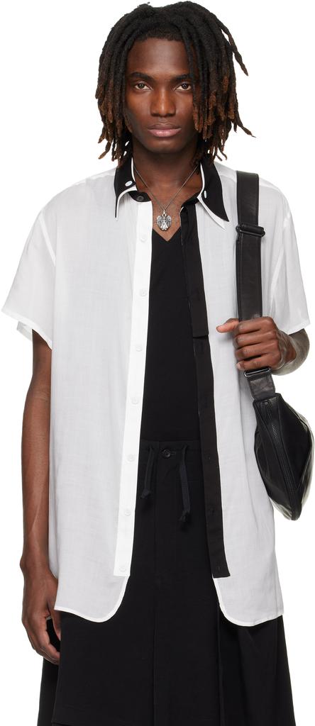 Shop Yohji Yamamoto Unbalanced Design Collar Blouse on Sale at