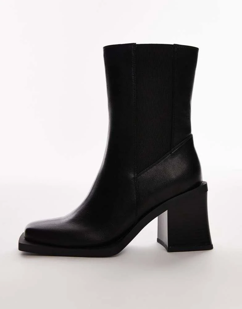 Topshop Topshop Nisha block heeled chelsea boots in black 2