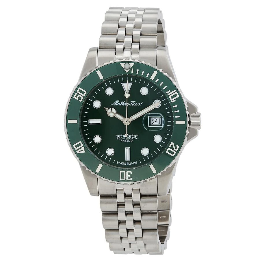 Mathey-Tissot Mathy Ceramic Quartz Green Dial Men's Watch H901CRAV 1