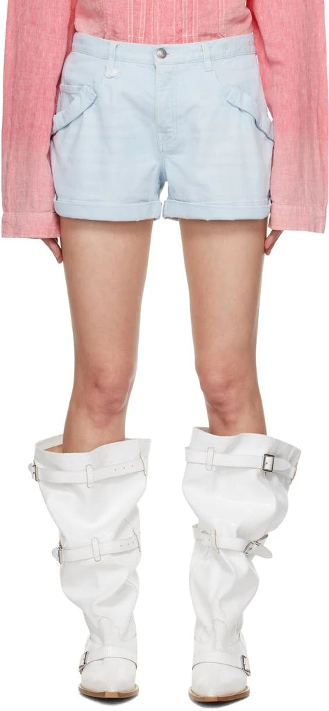 R13 Blue Pouch Pocket Denim Shorts 1