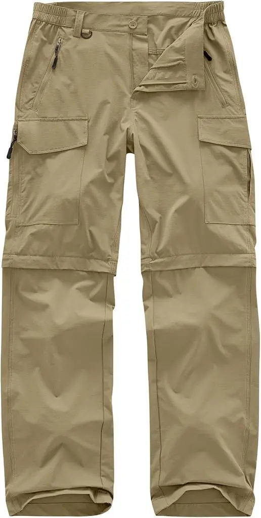 mixtiq Men's Hiking Pants Convertible Cargo Pants Zip Off Waterproof Lightweight Quick Dry Safari Fishing Camping Scout Pants