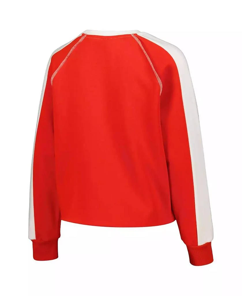 Gameday Couture Women's Scarlet Ohio State Buckeyes Blindside Raglan Cropped Pullover Sweatshirt 2