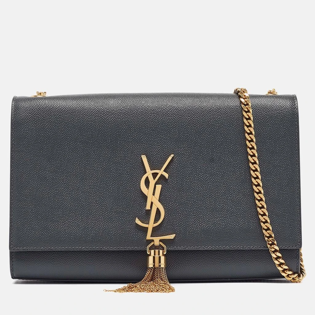 Yves Saint Laurent Saint Laurent Grey Leather Medium Kate Tassel Shoulder Bag 1