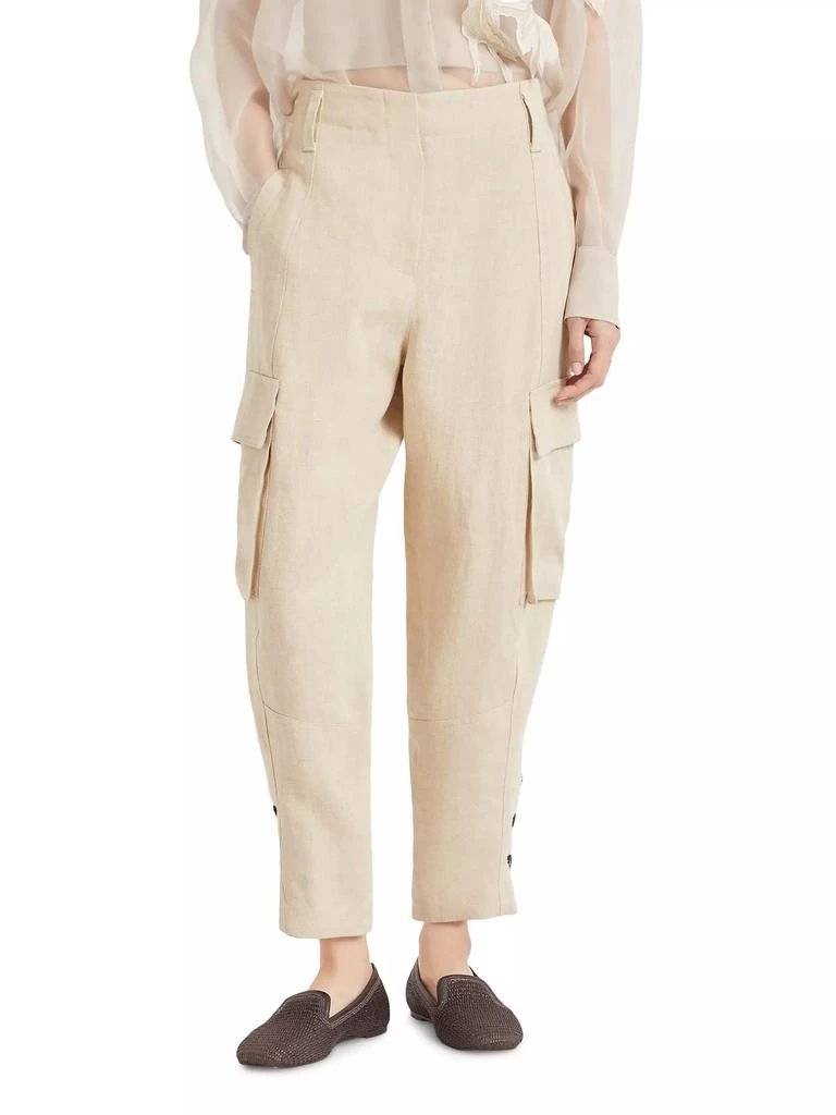 Brunello Cucinelli Linen Panama Explorer Cargo Trousers 2