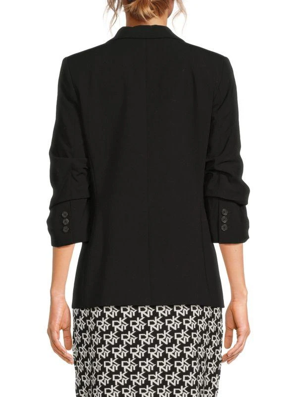DKNY Ruched Sleeve Single-Breasted Blazer 2