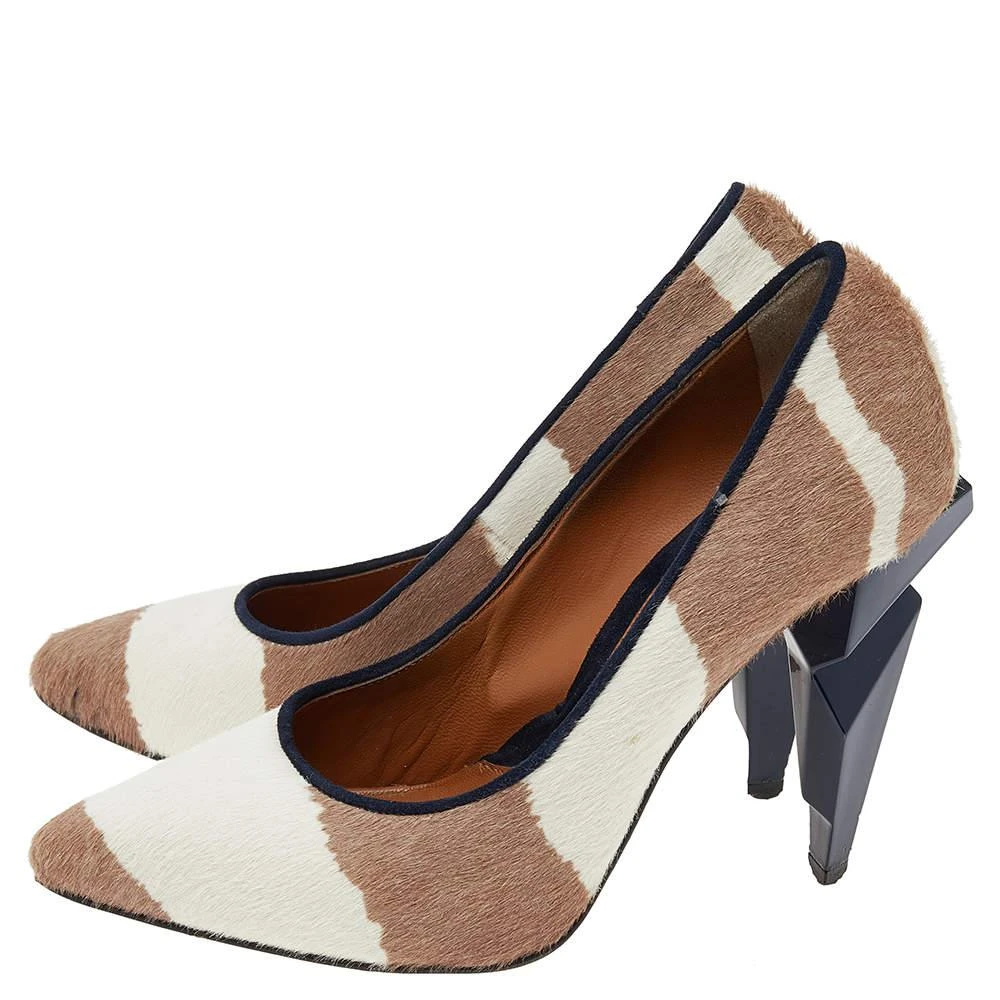 Fendi Fendi Beige/White Zebra Print Calf Hair Diamond Heel Pumps Size 35.5 4