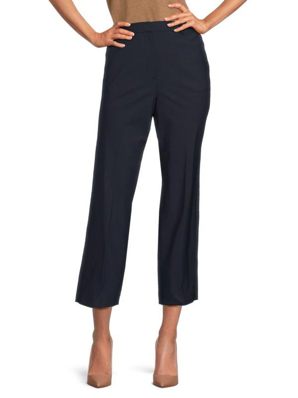Theory Flat Front Wool Blend Cropped Pants 1