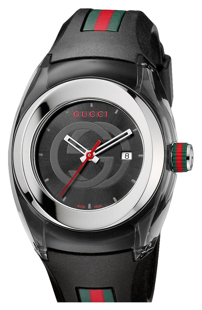 Gucci 'Sync - Medium' Rubber Strap Watch, 36mm