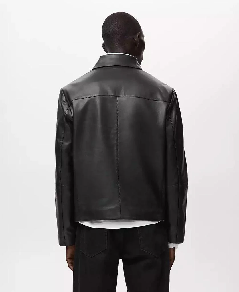 Mango Men
s Pockets Leather Jacket 3