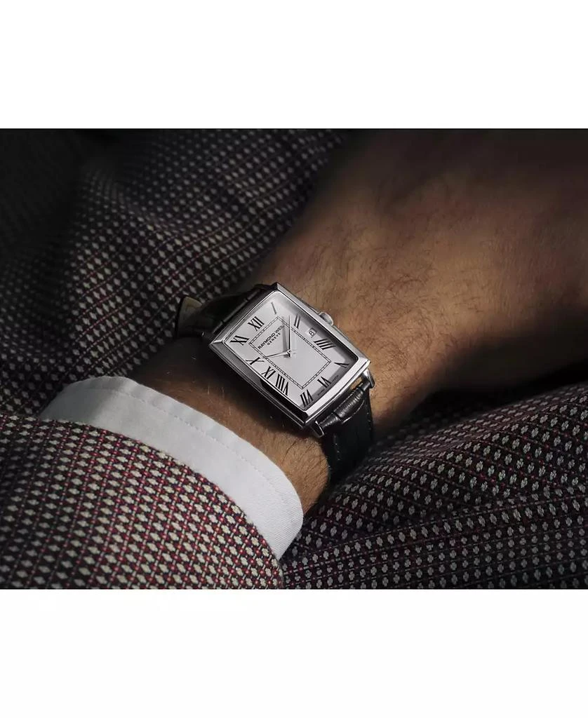 Raymond Weil Men's Swiss Toccata Black Leather Strap Watch 29x37mm 4