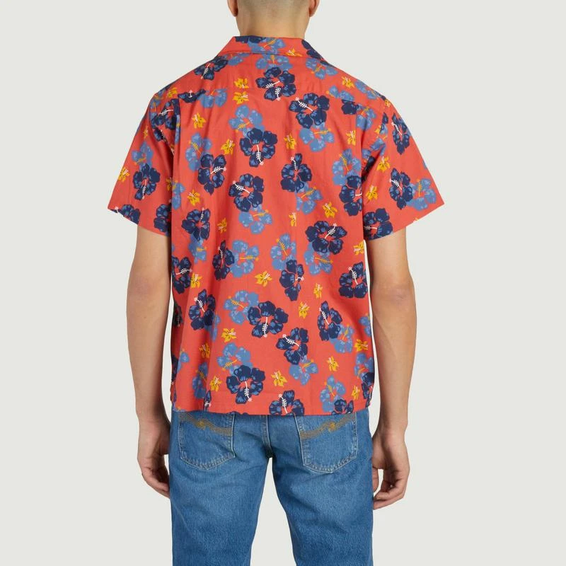 Nudie Jeans Arthur Flower Hawaiian Shirt Rouge NUDIE JEANS 3