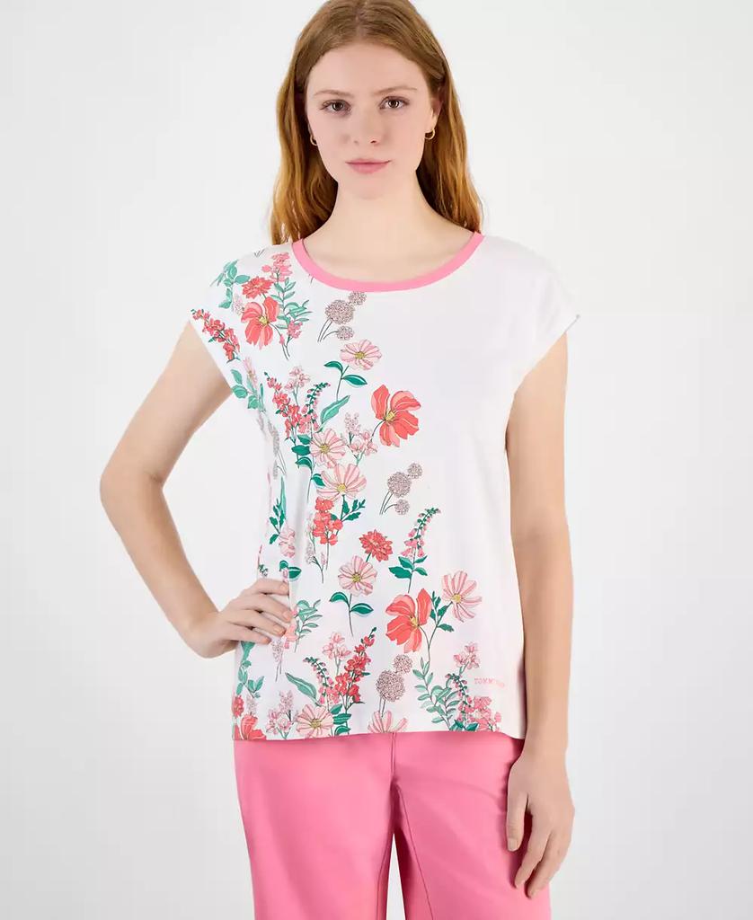 Tommy Hilfiger Women's Striped V-Neck Short-Sleeve T-Shirt
