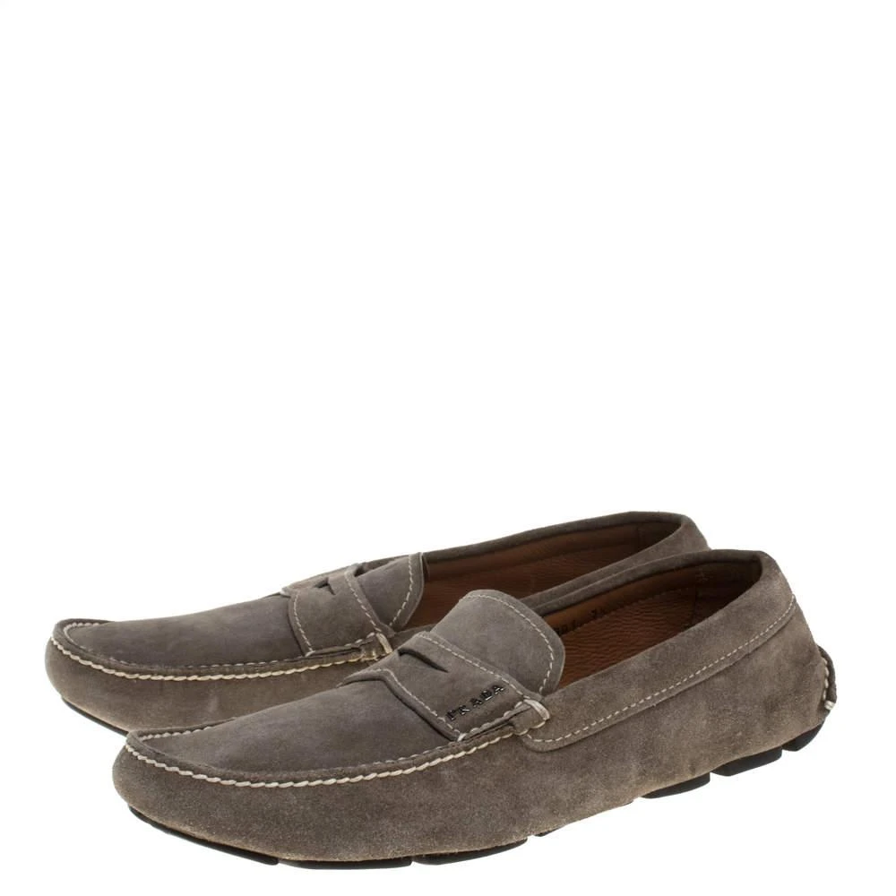 Prada Prada Olive Green Suede Penny Loafers Size 41.5 4