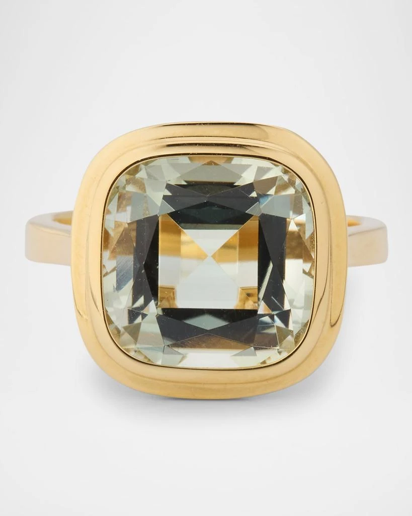 Goshwara Manhattan 18K Yellow Gold Prasiolite Cushion Ring 1