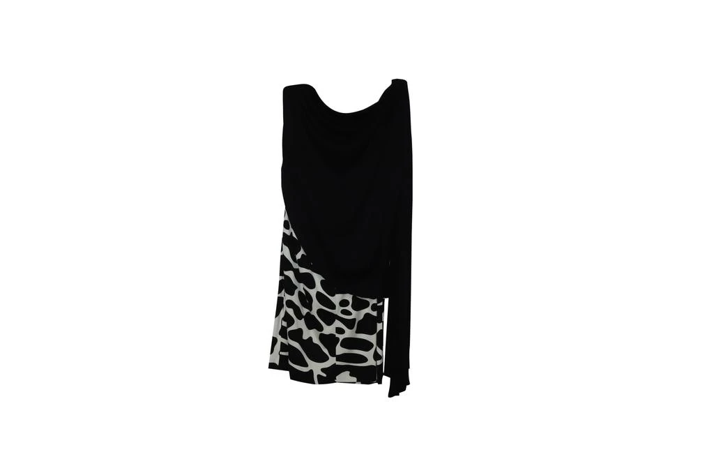 Issa One Sleeve Draped Dress in Black Silk 4