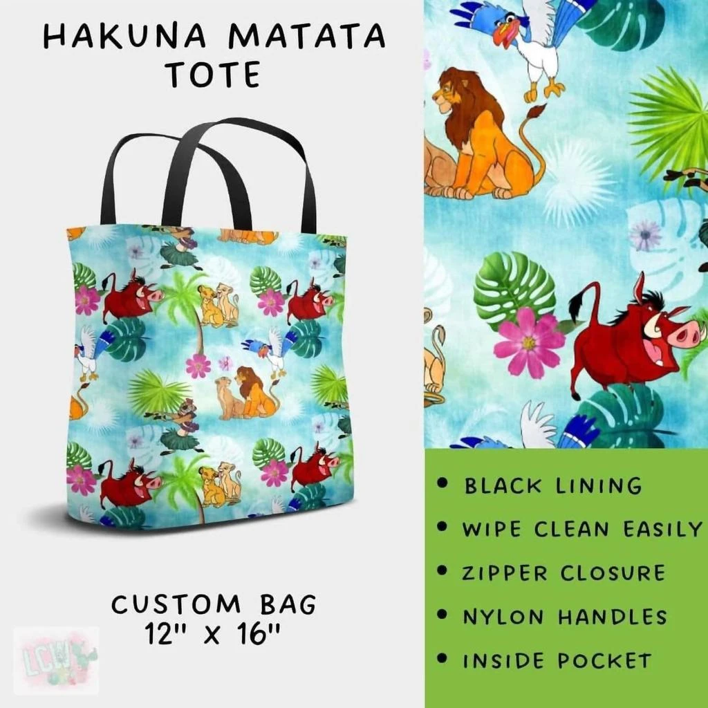 Lucky Cactus Hakuna Matata Tote Bag In Lion & Friends 2