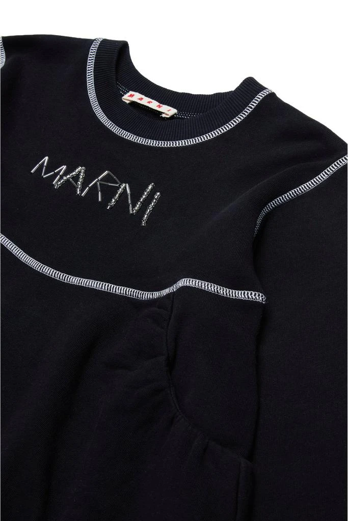 Marni Marni Kids Logo Bead-Embroidered Crewneck T-Shirt Dress 3