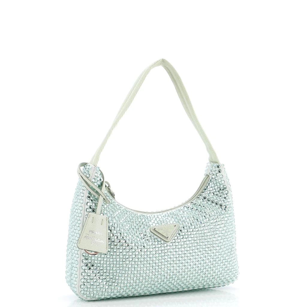 Prada Re-Edition 2000 Hobo Crystal Embellished Satin Mini 2