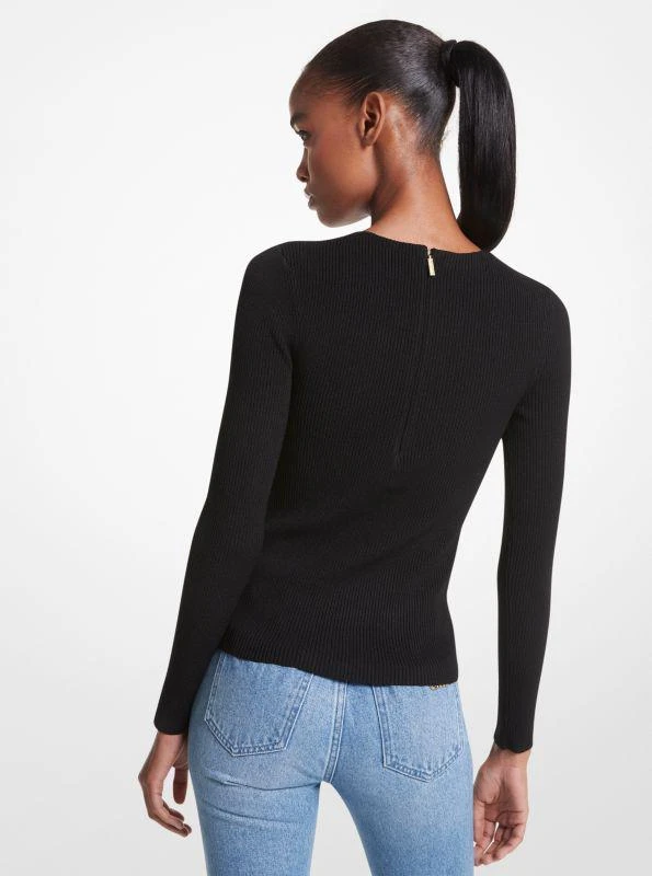 Michael Kors Ribbed Stretch Knit Cutout Sweater 2