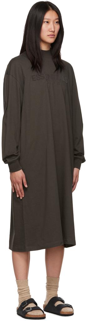 Fear of God ESSENTIALS Gray Long Sleeve Midi Dress