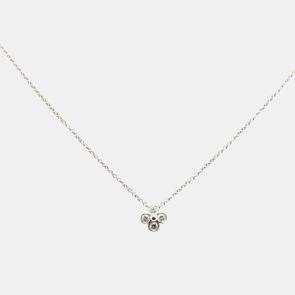 Tiffany & Co. Tiffany & Co. Platinum Flower Bezel Diamond Pendant Necklace 2