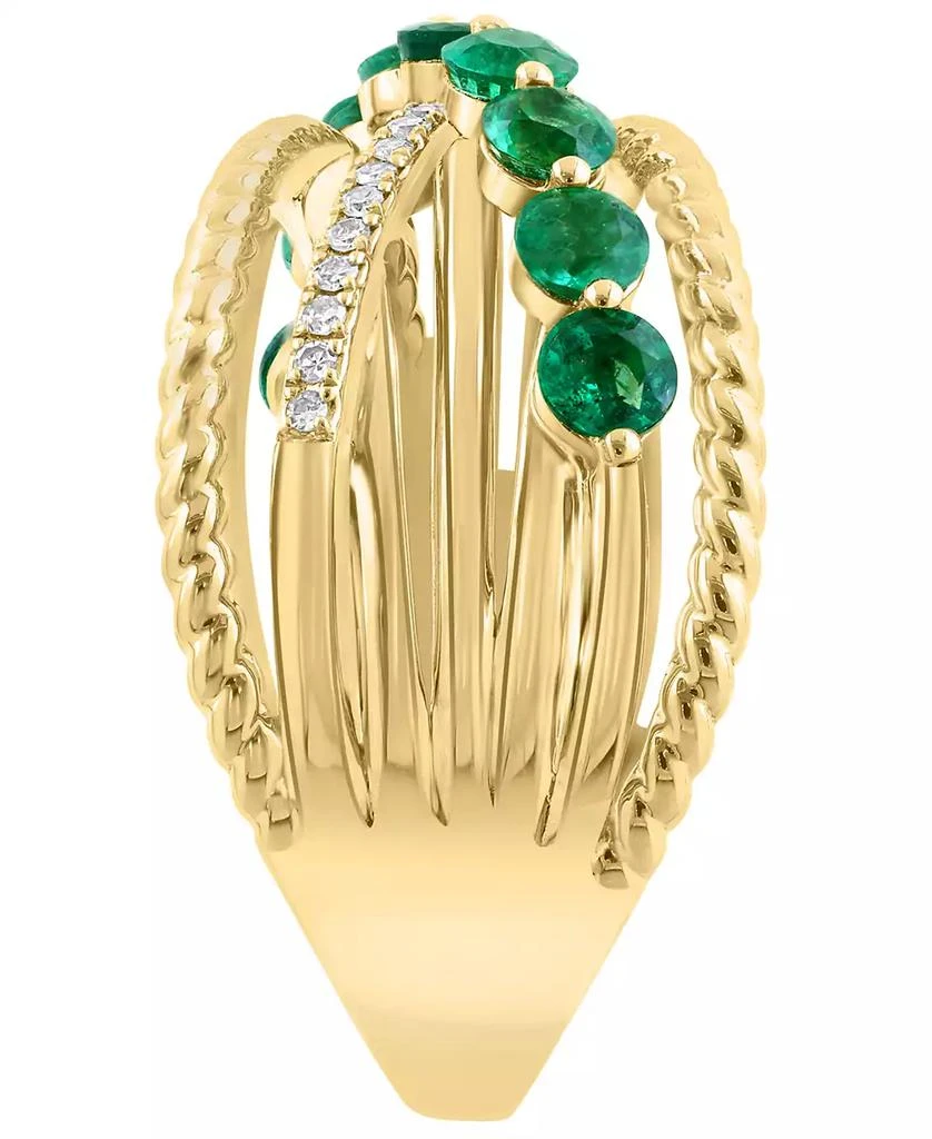 Effy Emerald (7/8 ct. t.w.) and Diamond (1/20 ct. t.w.) Ring in 14k Yellow Gold 3