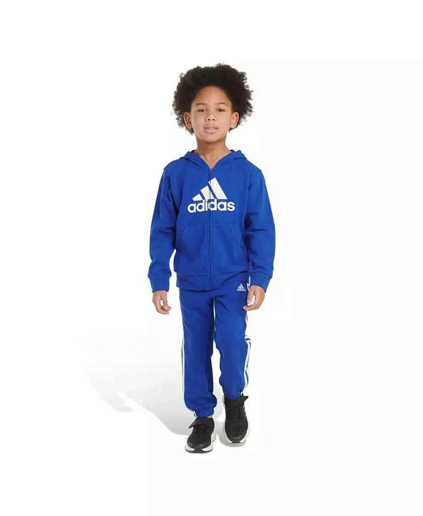 Adidas Little & Toddler Boys Two-Piece Hooded Fleece Jacket Jogger Set 4