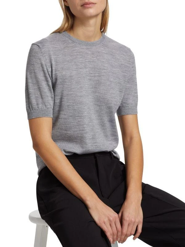 Saks Fifth Avenue Sand Merino Wool T-Shirt 4