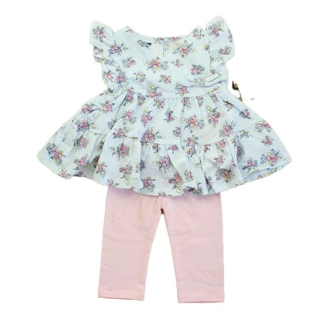 Pippa & Julie Girls Aqua | Floral | Pink Apparel Sets 1