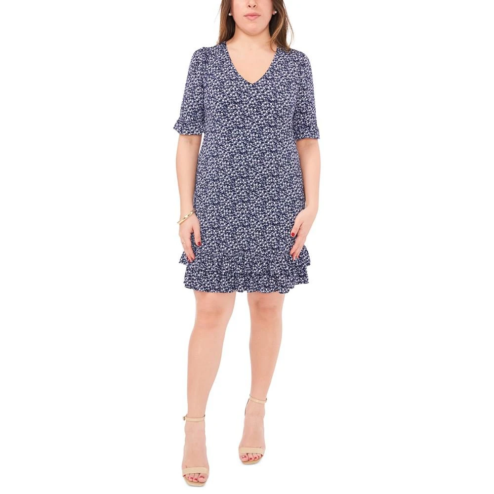 MSK Petite V-Neck Ruffle-Trimmed Sheath Dress 1