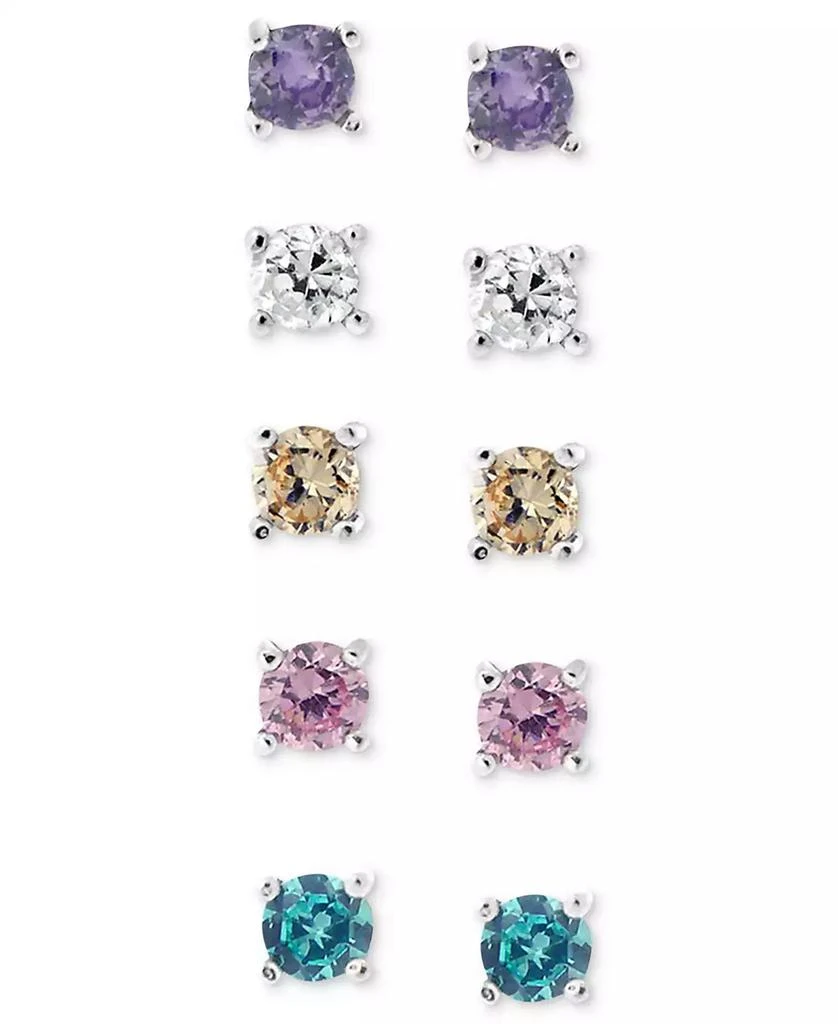 Giani Bernini Sterling Silver Earring Set, Multicolor Cubic Zirconia Five Stud Earring Set (1 ct. t.w.) 1