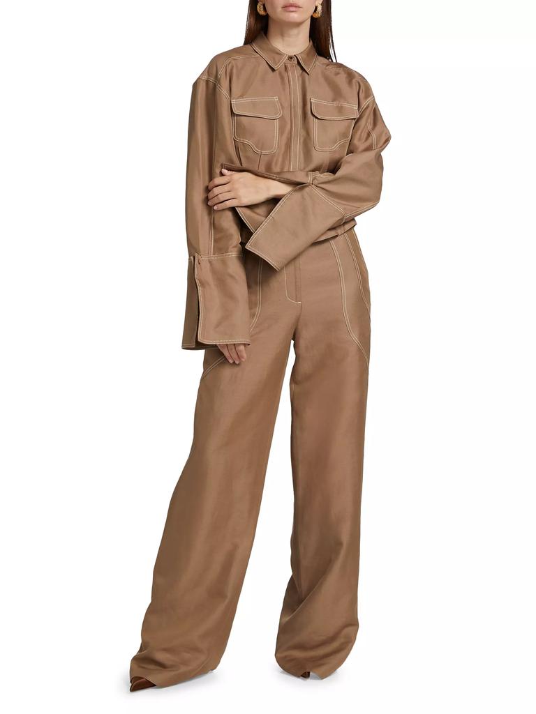 Acler Geary High-Rise Wide-Leg Pants
