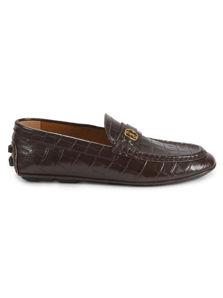 Bally Keeper Croc-Embossed Leather Driving Loafers size 7.5 http:// main image 2