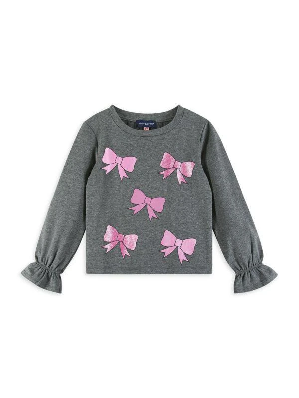Andy & Evan Little Girl's 2-Piece Bow Tee & Skirt Set 3