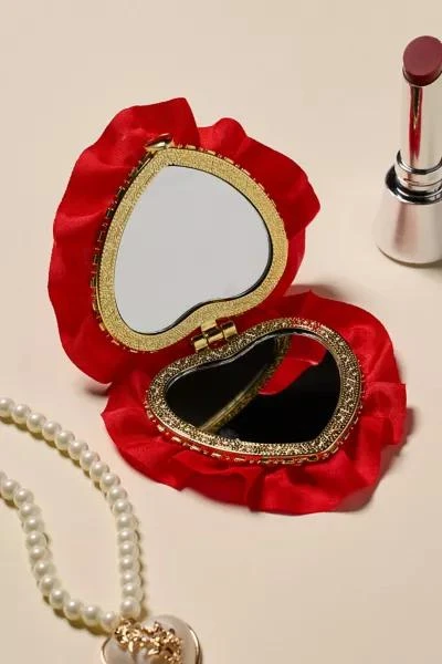 Urban Outfitters Ruffle Heart Shape Compact Mirror 1