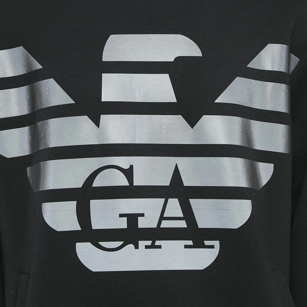 Emporio Armani Emporio Armani Black Eagle Logo Print Neoprene Hoodie XL 3