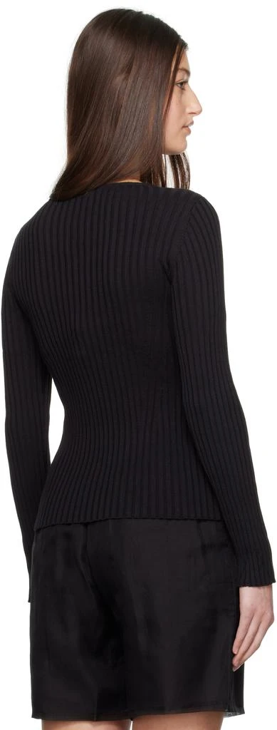 Silk Laundry Black Ribbed Kia Cardigan 3