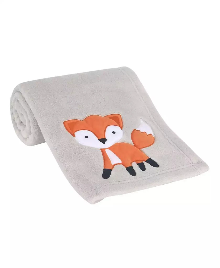 Bedtime Originals Woodland Friends Gray Fleece with Orange Fox Baby Blanket 2