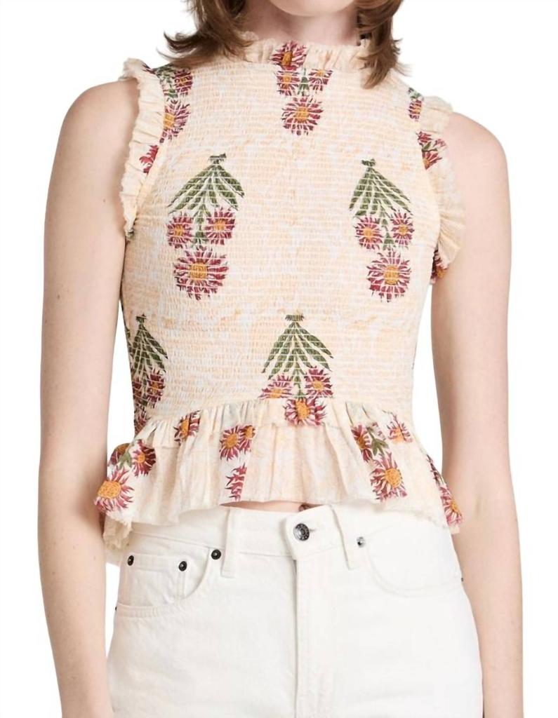 Alix of Bohemia Anjou Bijou Top In Pale Yellow
