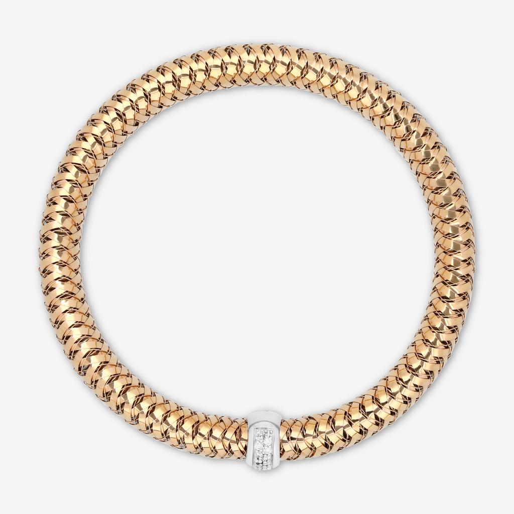 Roberto Coin Roberto Coin Primavera 18K Rose & White Gold Diamond Bangle Bracelet 557717AHBAX0