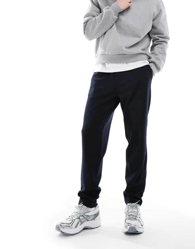 Jack & Jones Jack & Jones tapered drawstring smart trouser in Navy 3